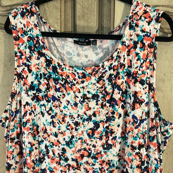 Apt 9-3/4 length sundress in comfortable multi colored printed fabric - 2X - Picture 4 of 10